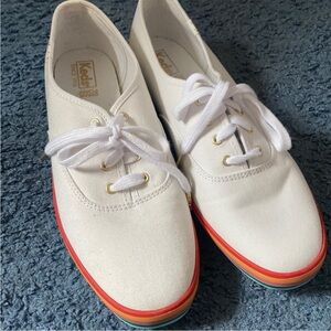 Keds White Sneakers with Colorful Sole